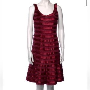 Carmen Marc Volvo Red Pleated Midi Dress
